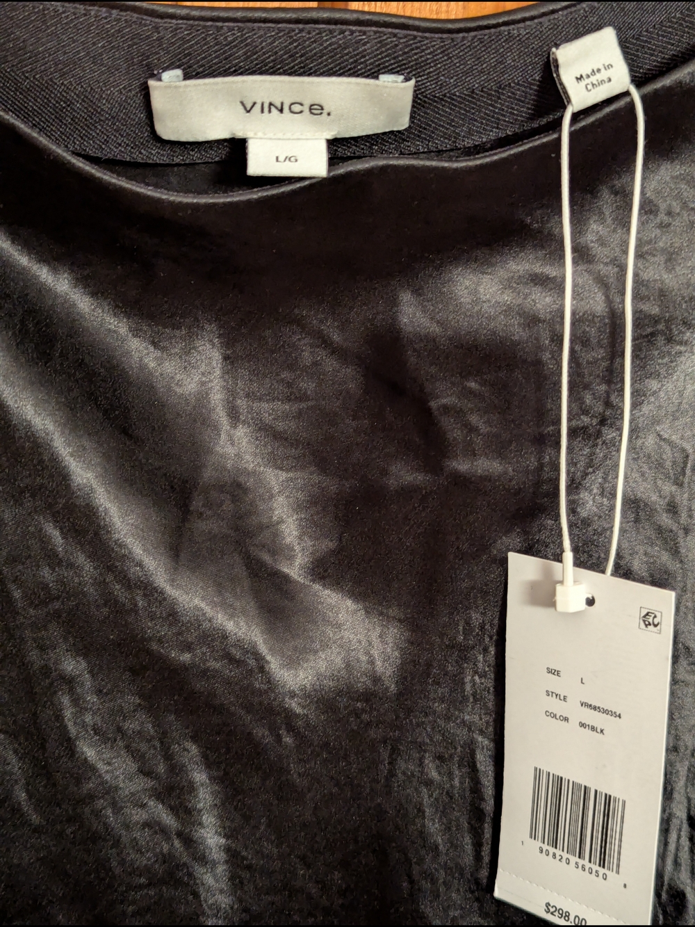 NWT vince. Black Satin Flared Midi Slip Skirt - Picture 3 of 5